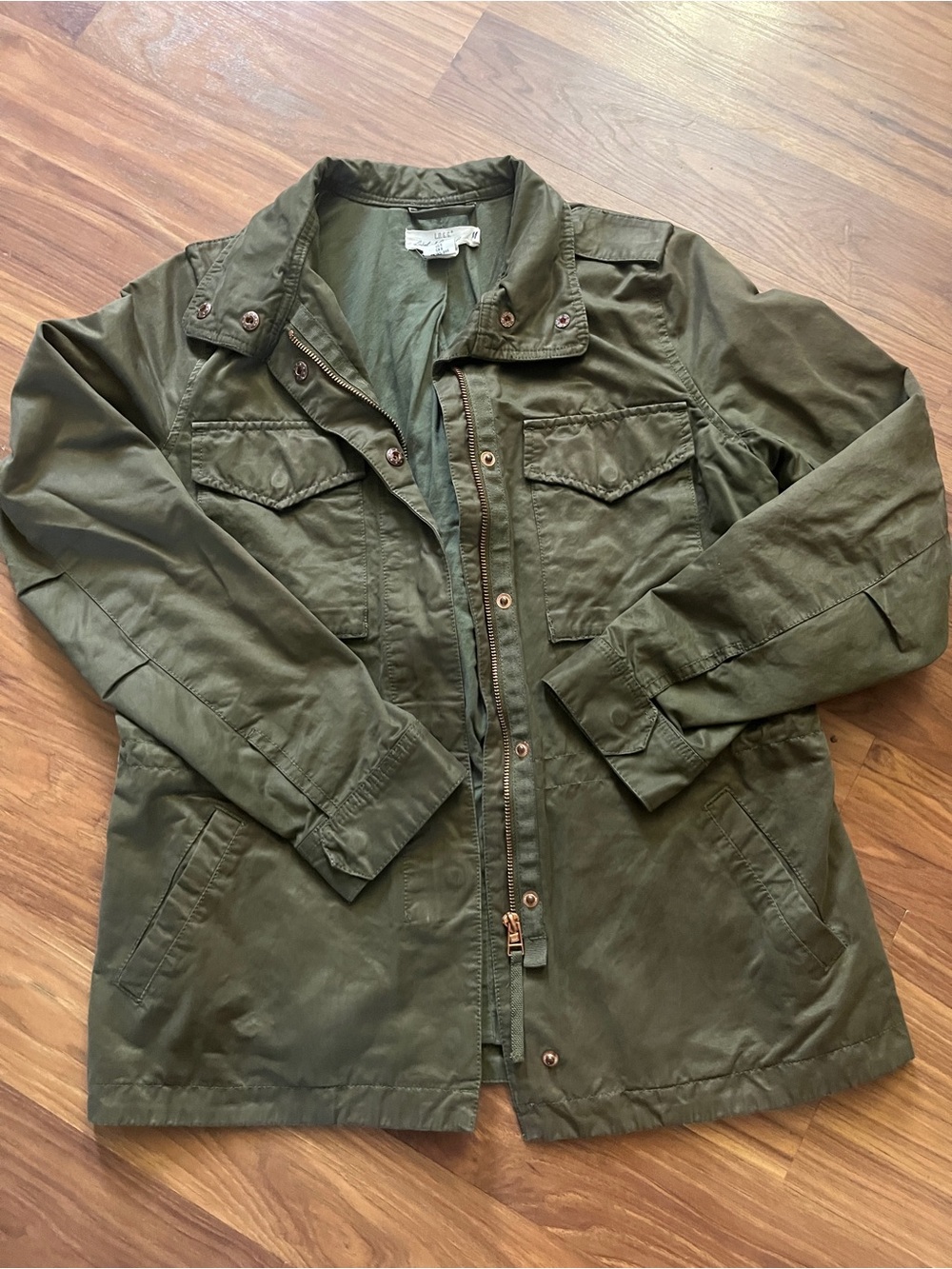 H&M Olive Green Utility Jacket with Chest Pockets